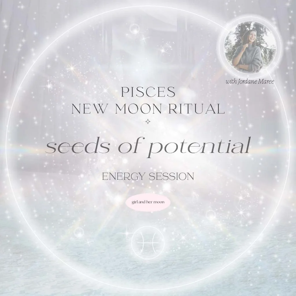 Pisces New Moon Ritual Girl and Her Moon