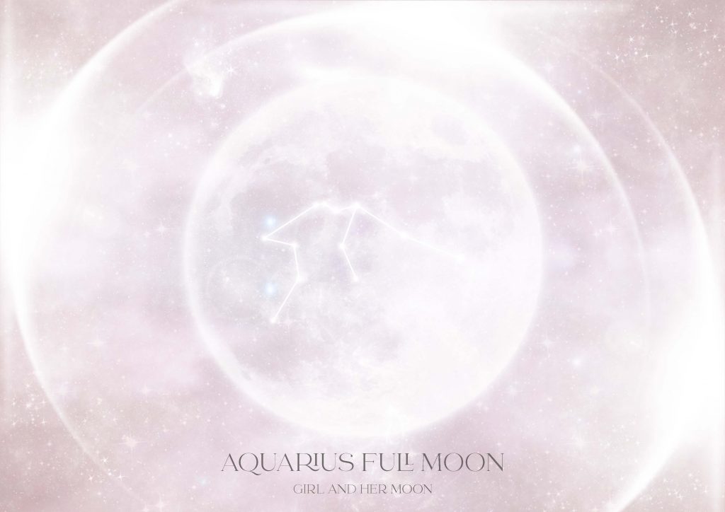 Aquarius Full Moon August 2021 Girl and Her Moon
