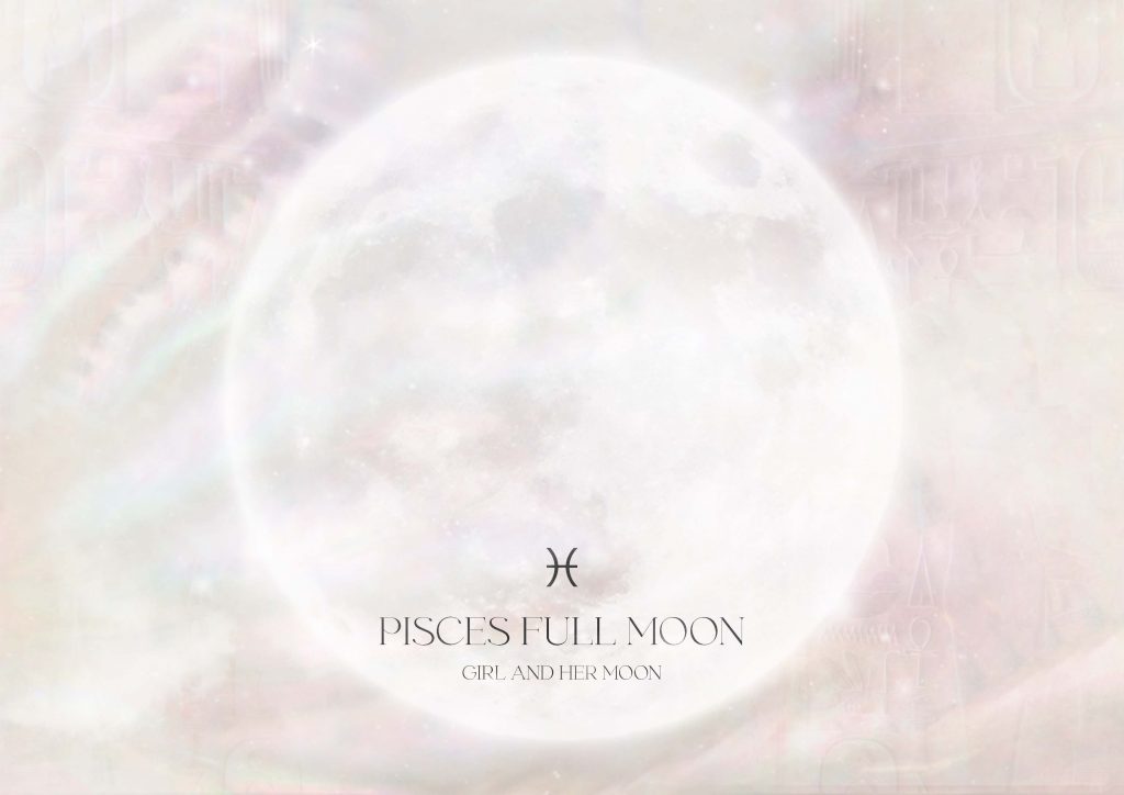 Pisces Full Moon September 2021 Ritual Girl and Her Moon