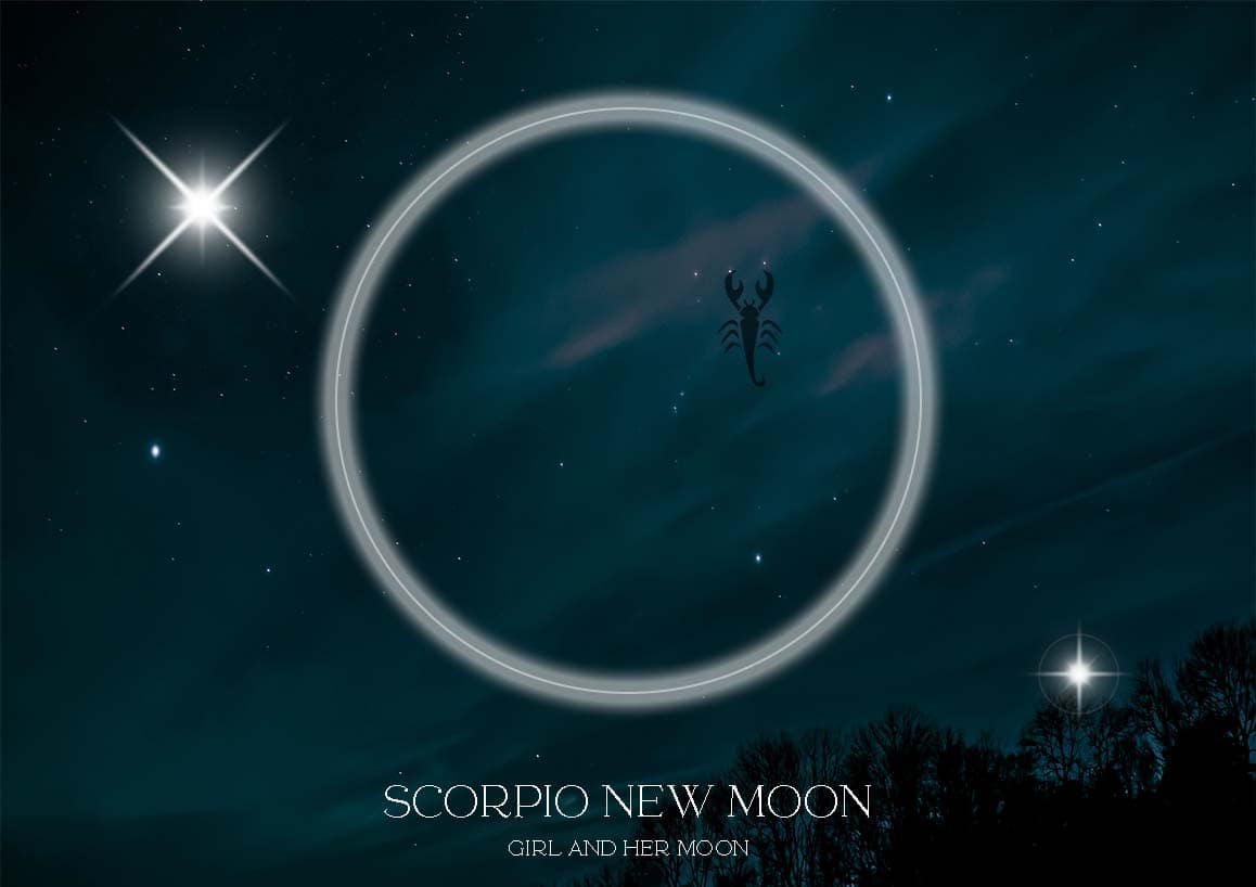Scorpio New Moon November 2021 Wisdom + Ritual Girl and Her Moon