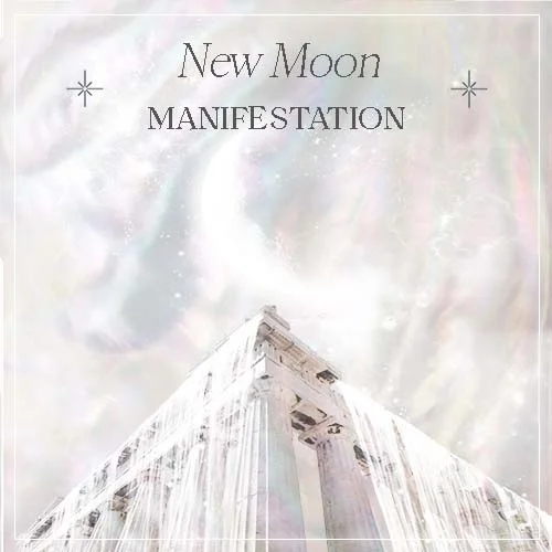 New Moon Manifestation Girl and Her Moon