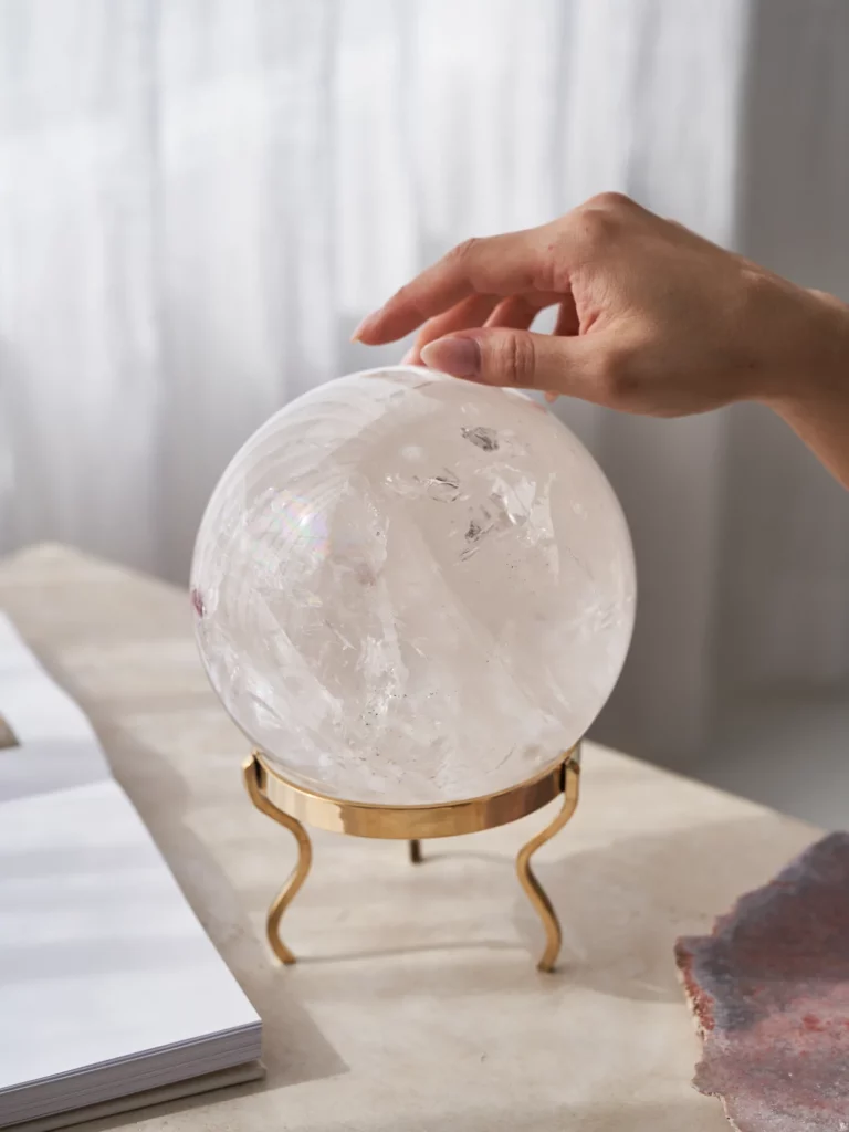 Clear Quartz Crystal Healing Girl and Her Moon