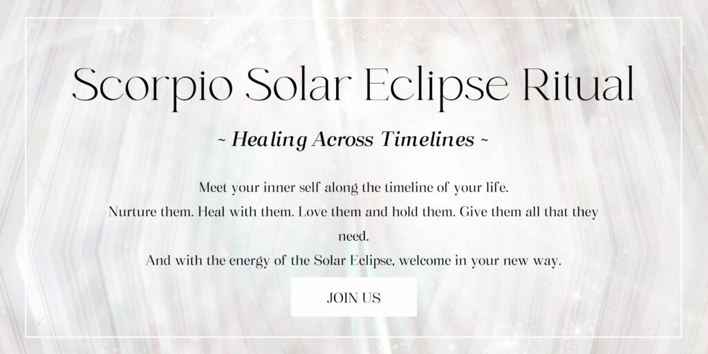 Scorpio New Moon Solar Eclipse Ritual Girl and Her Moon