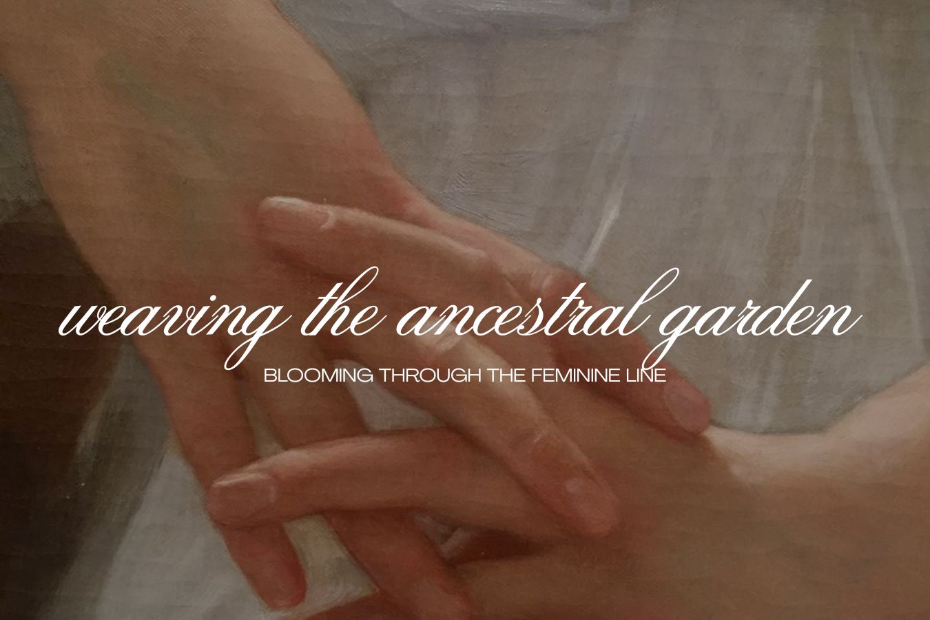 Weaving the Ancestral Garden Blooming Through the Feminine Line Girl and Her Moon